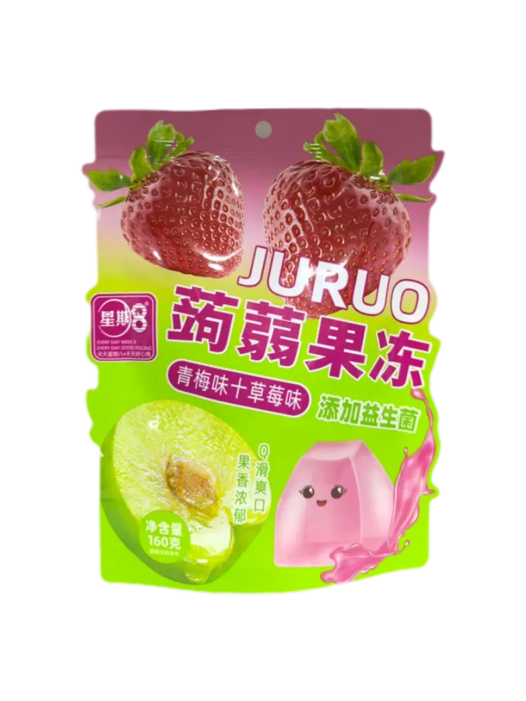 Juruo желе в стиках со вкусом Клубники и Зеленой Сливы 160г